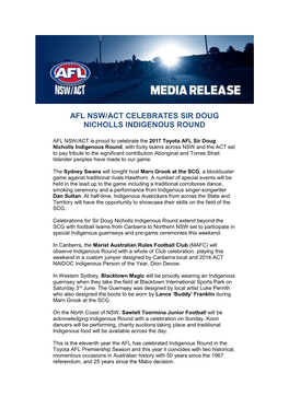 Afl Nsw/Act Celebrates Sir Doug Nicholls Indigenous Round