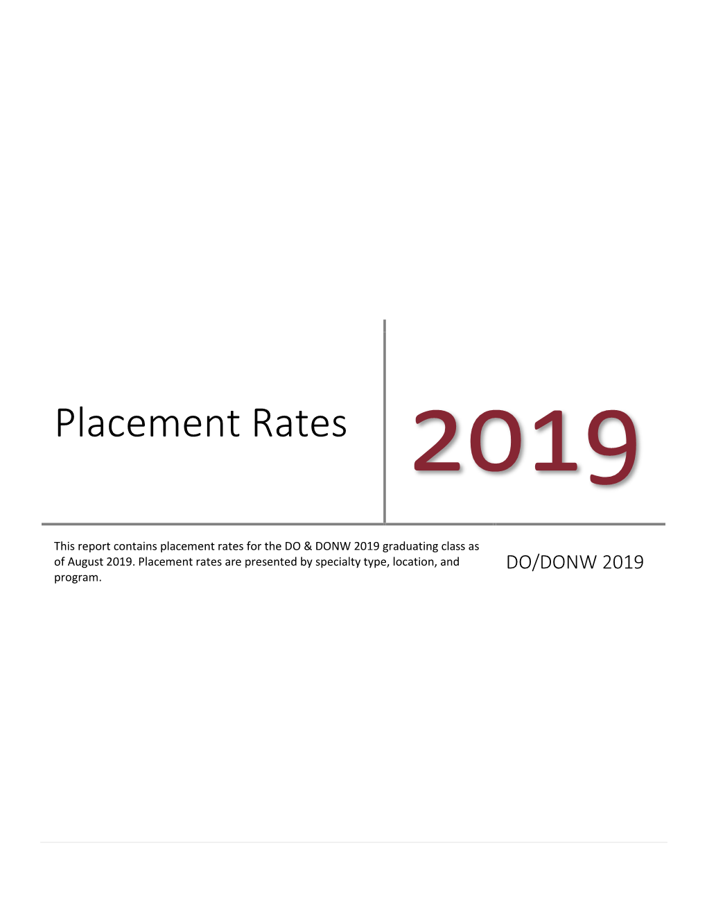 Placement Rates 2019