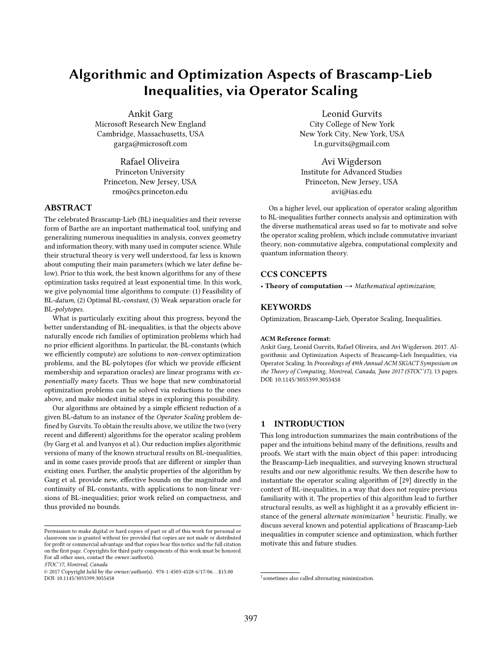 Algorithmic and Optimization Aspects of Brascamp-Lieb Inequalities, Via Operator Scaling