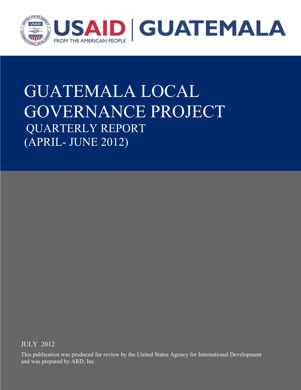 Guatemala Local Governance Project Guatemala