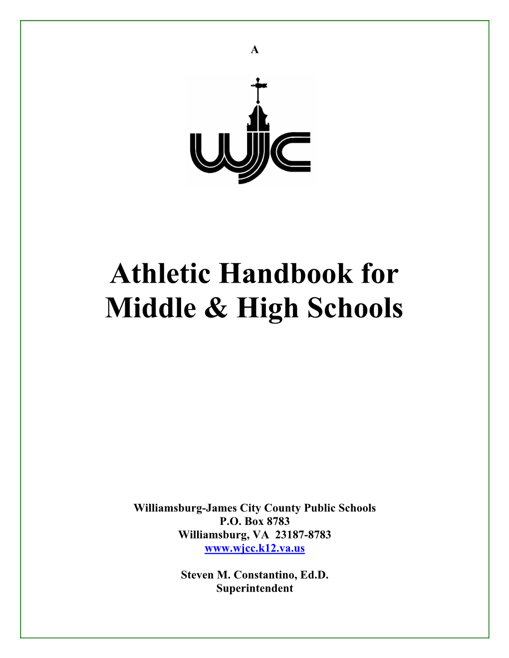 Athletic Handbook for Middle & High Schools
