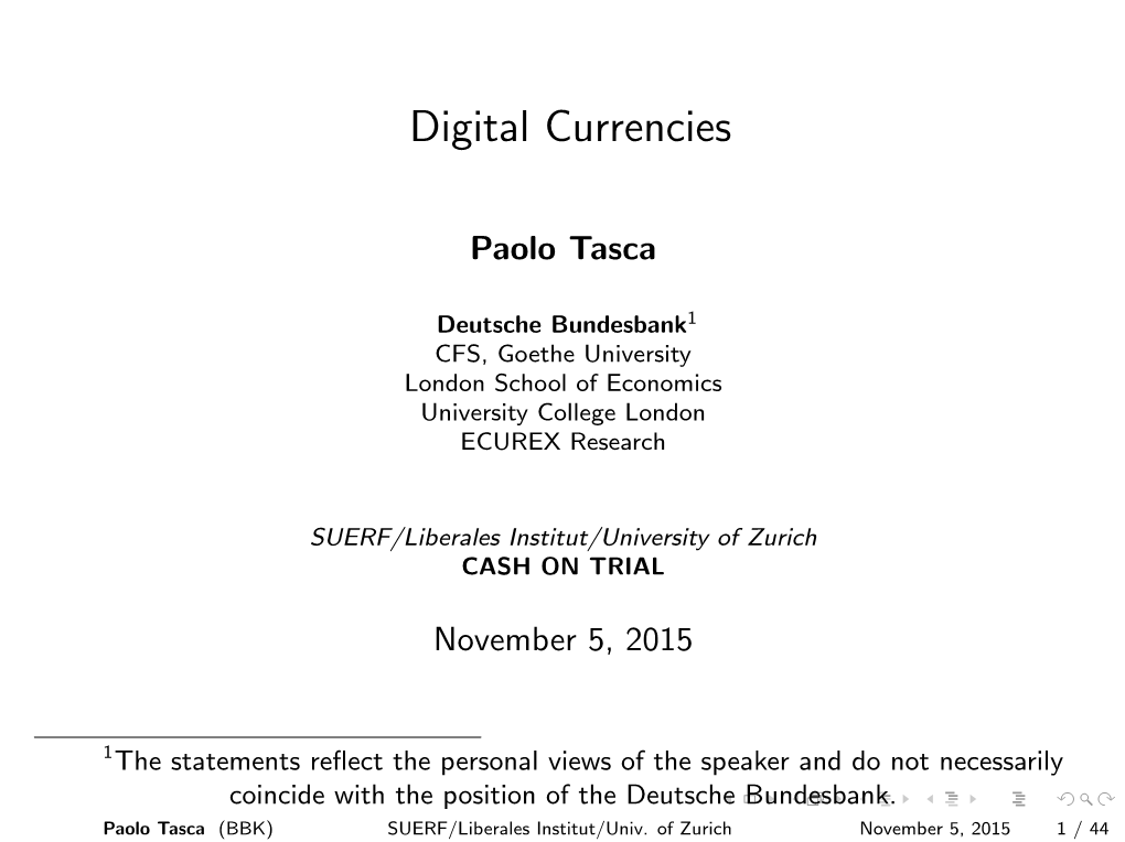 Digital Currencies