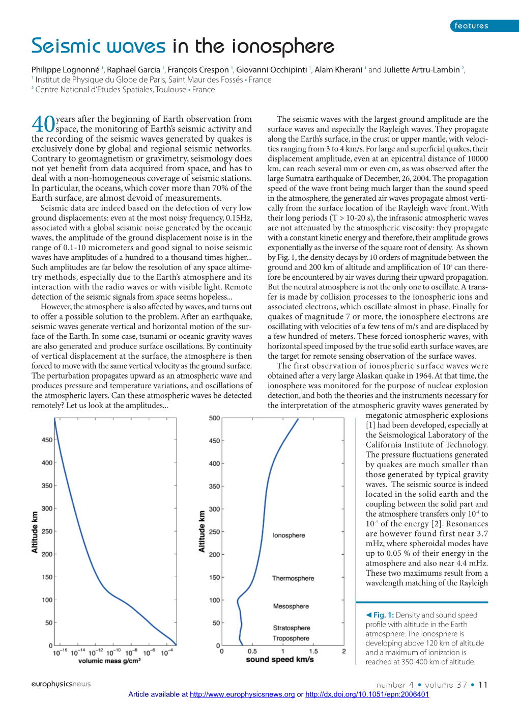 Seismic Waves in the Ionosphere