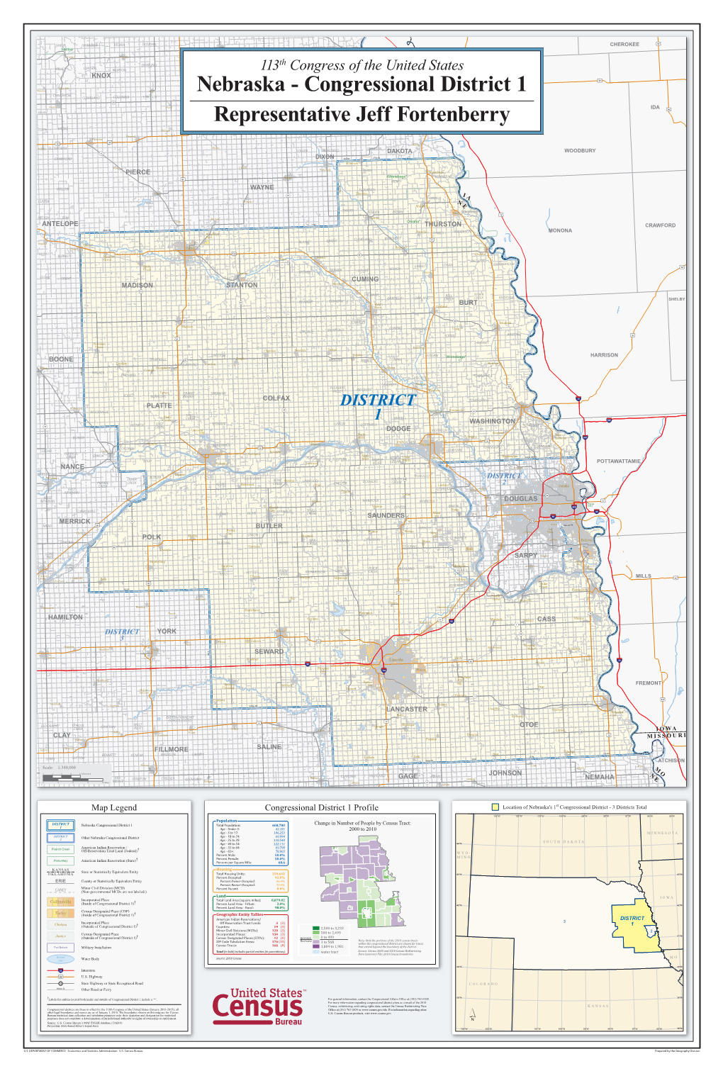 Nebraska - Congressional 73 Citydistrict 1 CREIGHTON 520 CLEVELAND COLUMBIA LINCOLN Waterbury 129 20 Jackson20 59