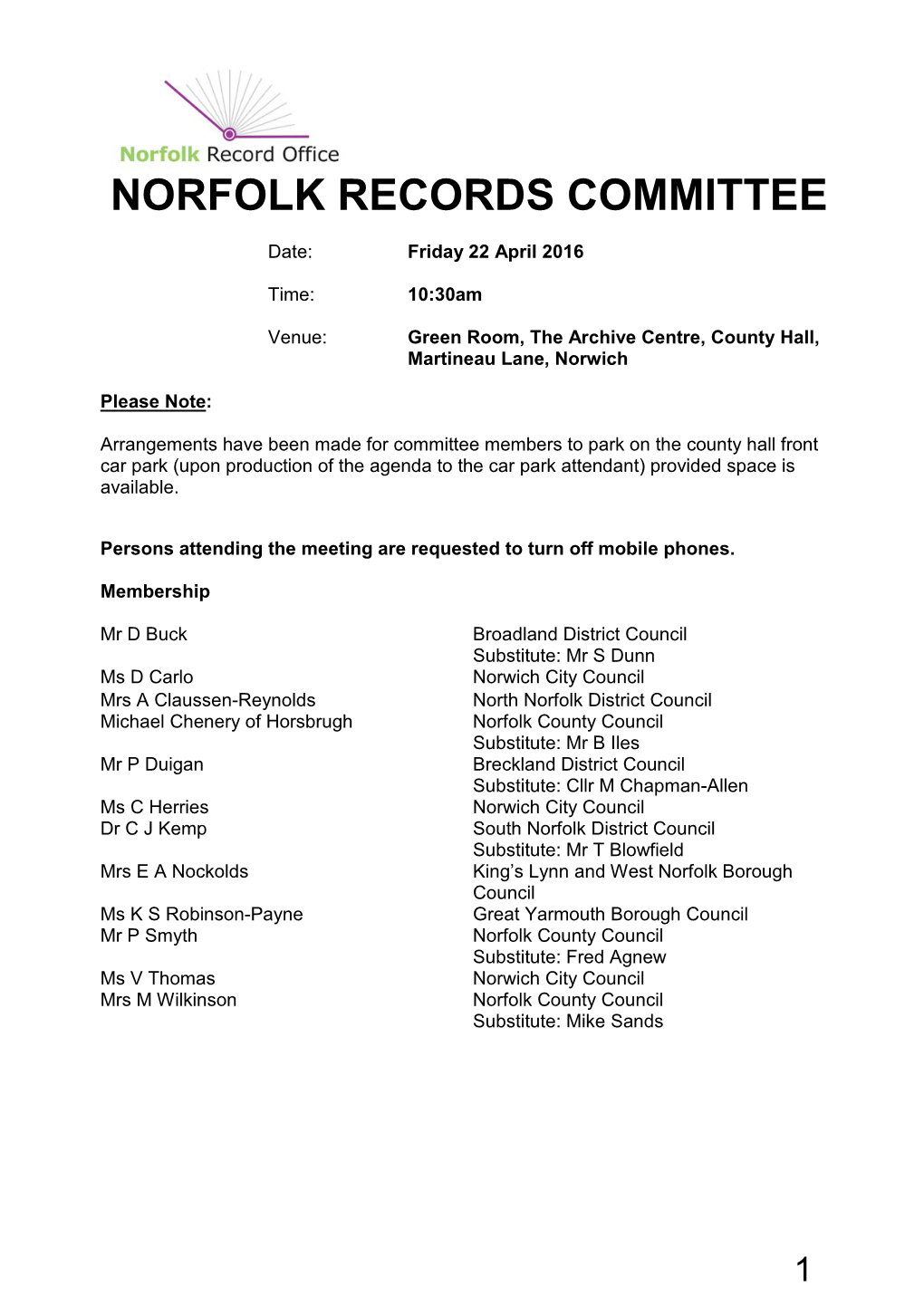 Norfolk Records Committee