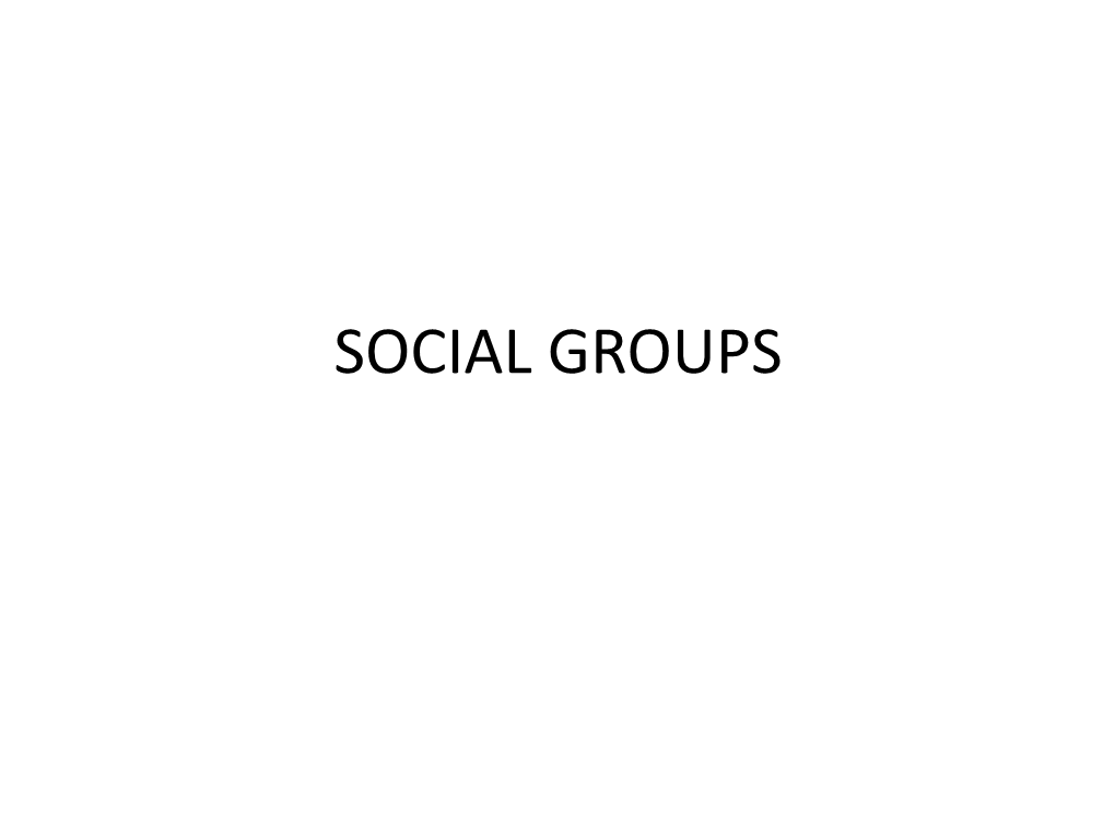 Meaning and Definition of Social Groups • H.M