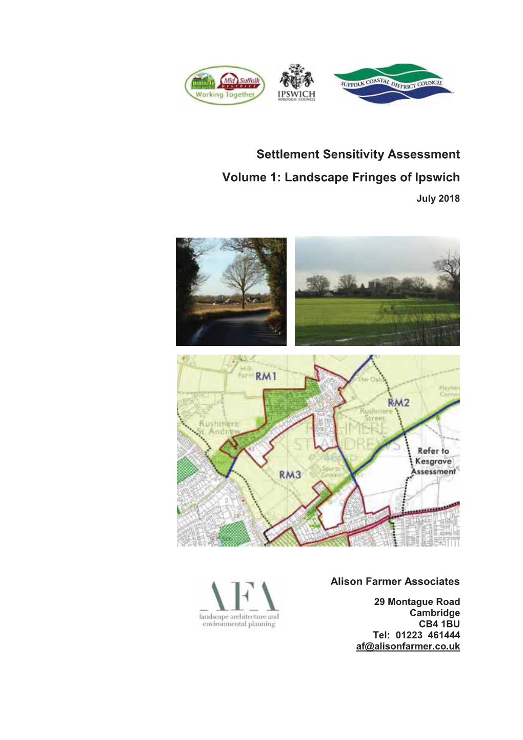 Settlement Sensitivity Assessment Volume 1: Landscape Fringes of Ipswich