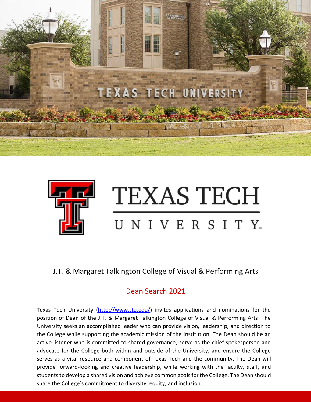 TTU DEAN CVPA Job Spec.Pdf