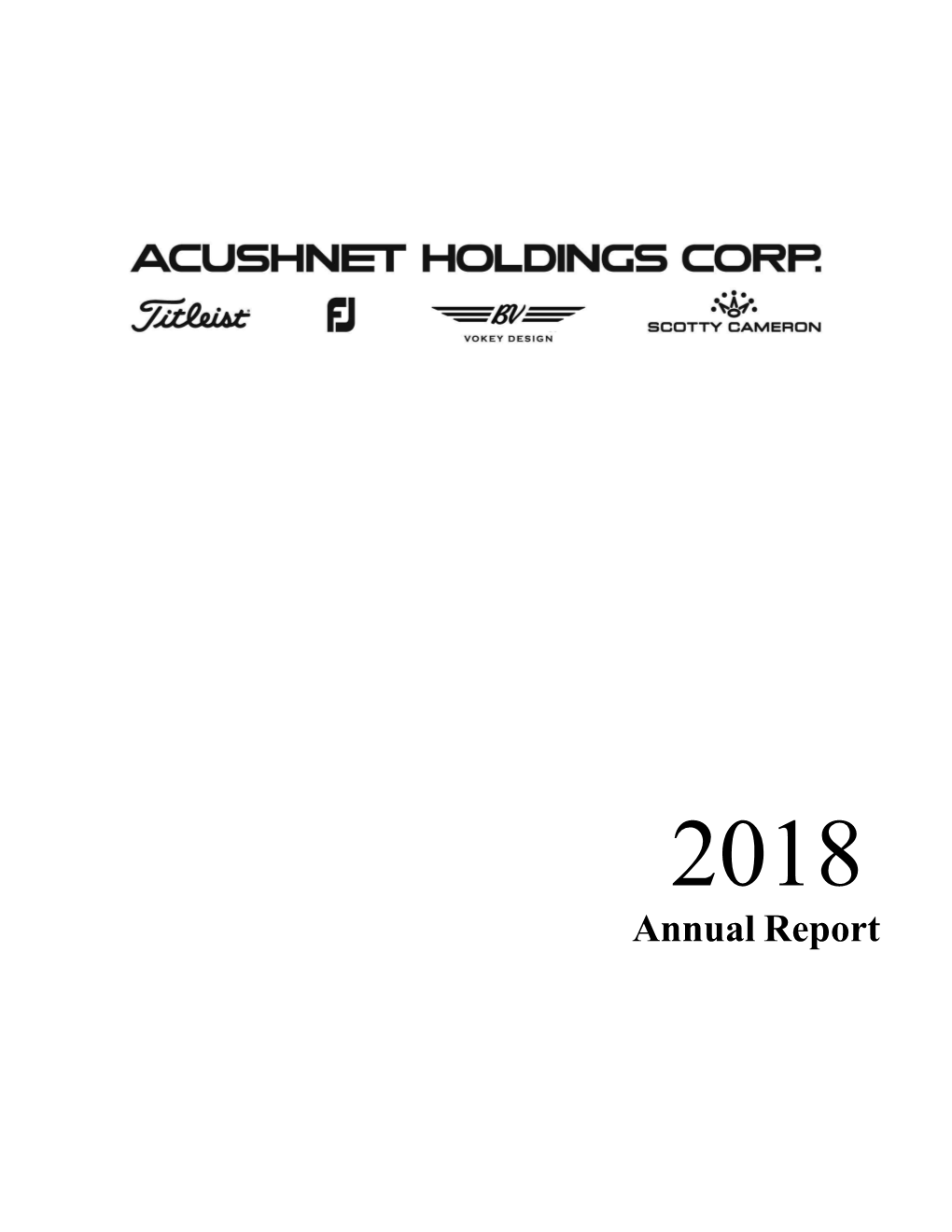 Acushnet Holdings Annual Report 2018