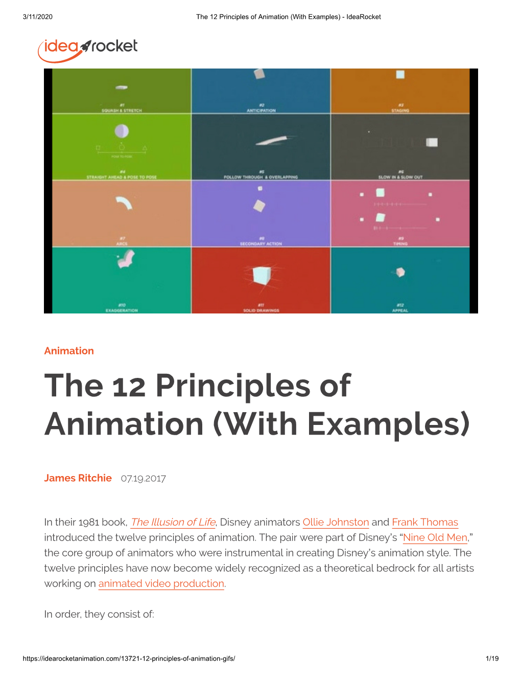 The 12 Principles of Animation (With Examples) - Idearocket