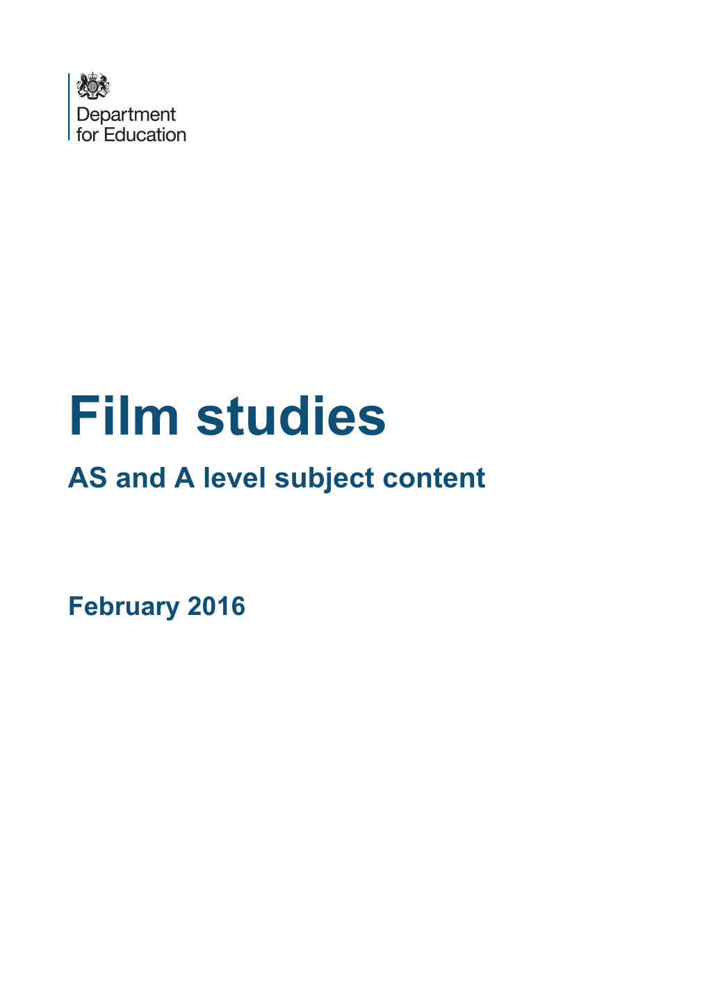 The Content for AS and a Level Film Studies Introduction