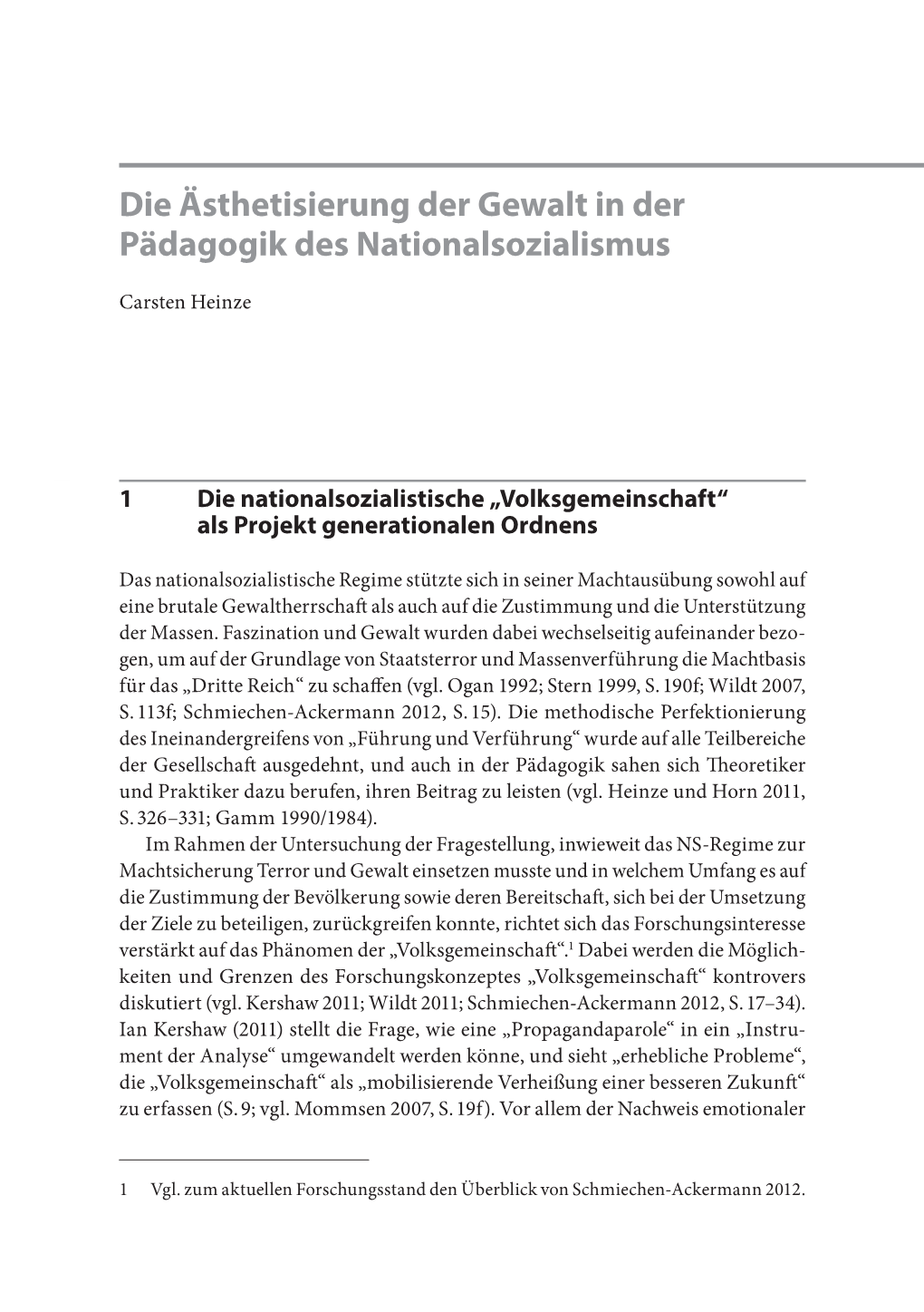 Die Ästhetisierung Der Gewalt in Der Pädagogik Des Nationalsozialismus