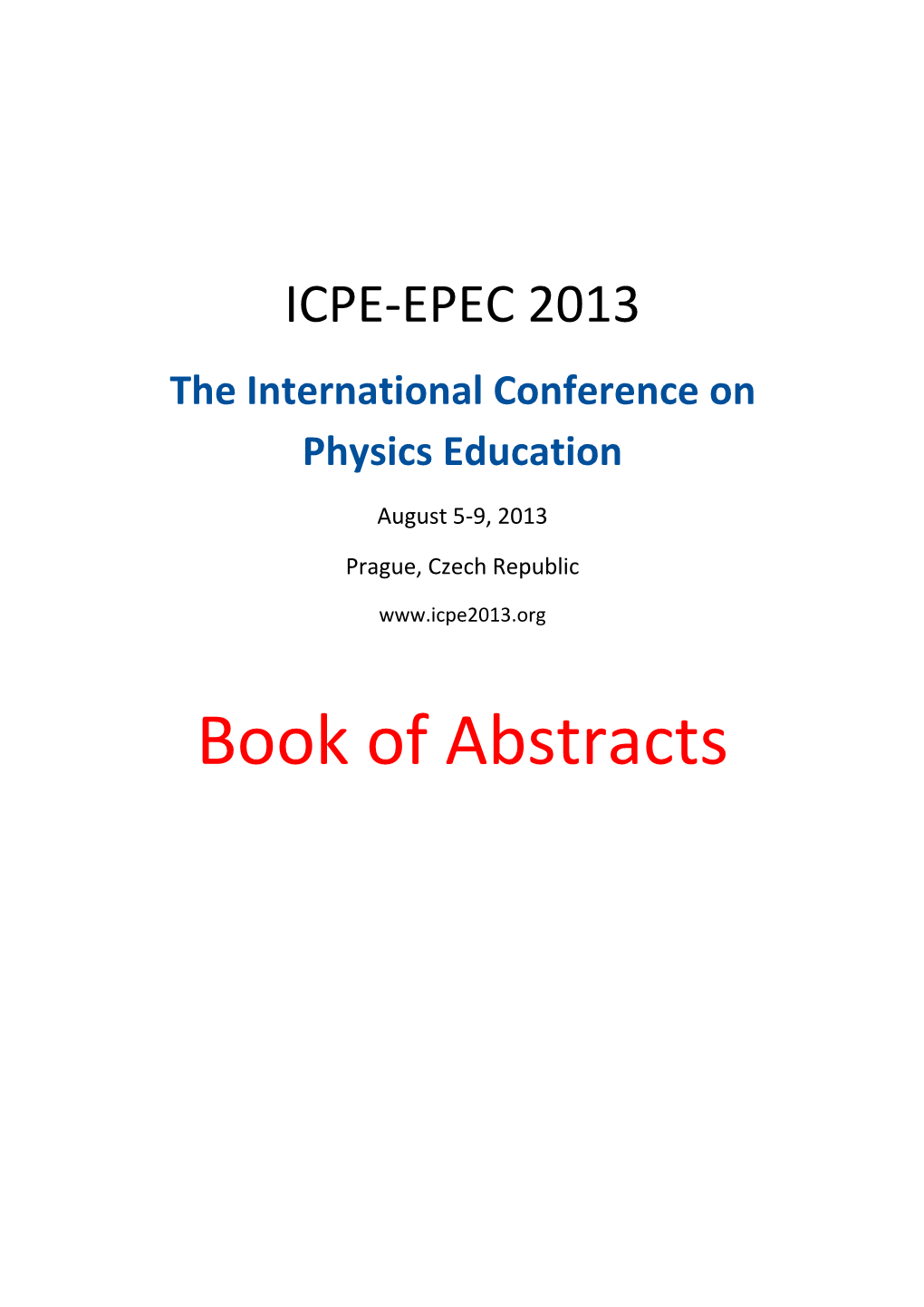 Book of Abstracts