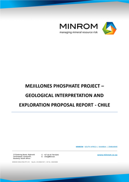 Mejillones Phsophate Technical Report