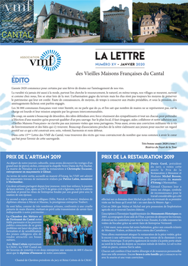 La Lettre Numéro Xv - Janvier 2020