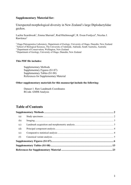 Table of Contents Supplementary Methods