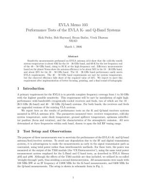 EVLA Memo 103 Performance Tests of the EVLA K- and Q-Band Systems