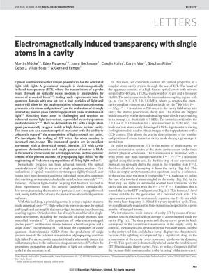 Electromagnetically Induced Transparency with Single Atoms in a Cavity