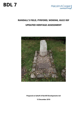 Randall's Field, Pyrford, Woking, Gu22 8Sf Updated