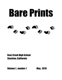 Bear Creek High School Stockton, California Volume 1, Number 1 May