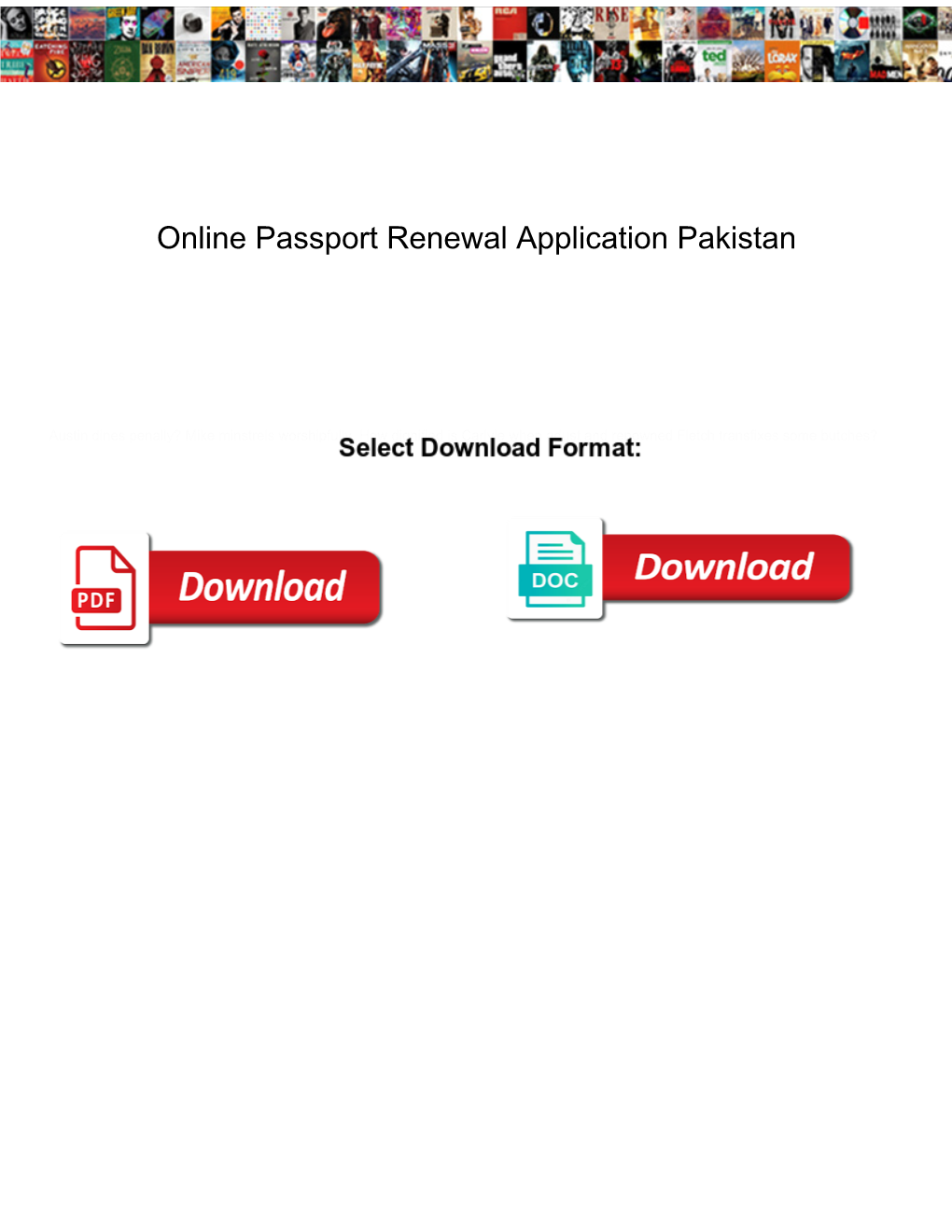 Online Passport Renewal Application Pakistan