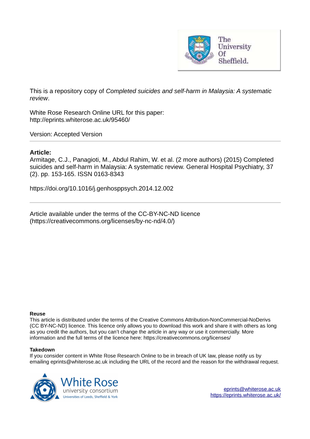 Completed Suicides and Self-Harm in Malaysia: a Systematic Review