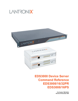 EDS3000 Device Server Command Reference EDS3008/16/32PR EDS3008/16PS