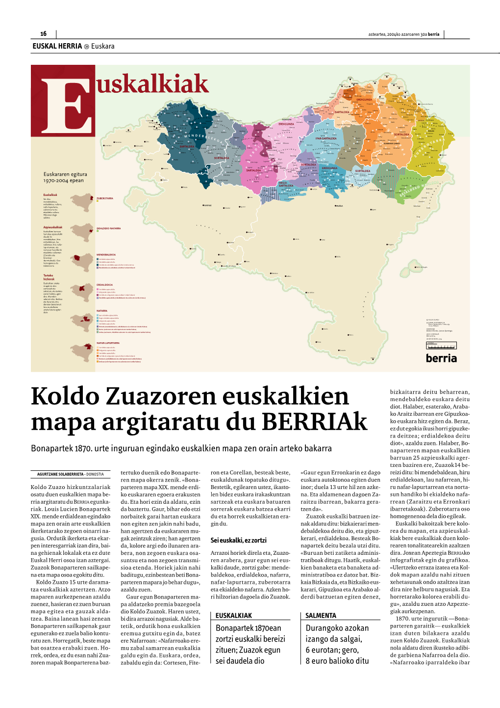 Koldo Zuazoren Euskalkien Mapa Argitaratu Du Berriak
