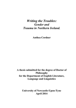 Writing the Troubles: Gender and Trauma in Northern Ireland