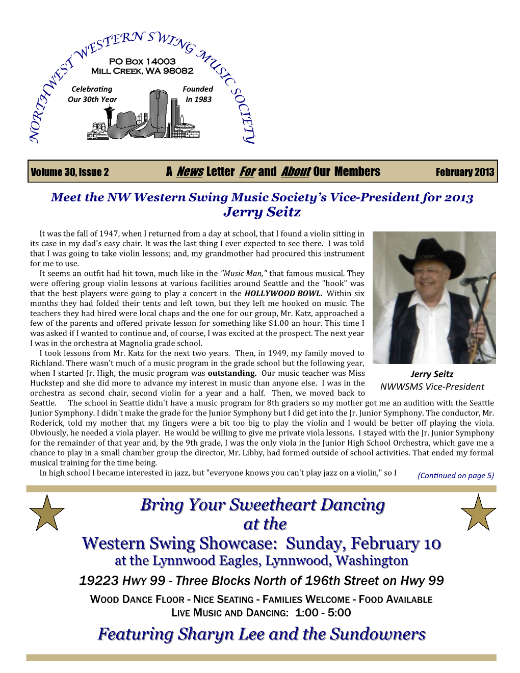 Sunday, February 10 Featuring Sharyn Lee and the Sundowners