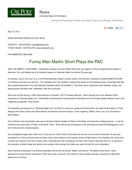 Funny Man Martin Short Plays The