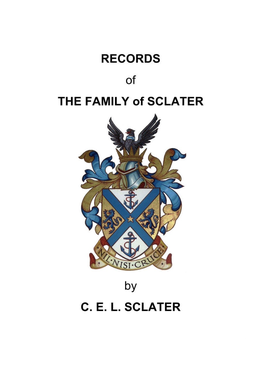 Records of the Family of Sclater by C.E.L