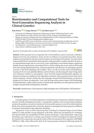 Bioinformatics and Computational Tools for Next-Generation Sequencing Analysis in Clinical Genetics