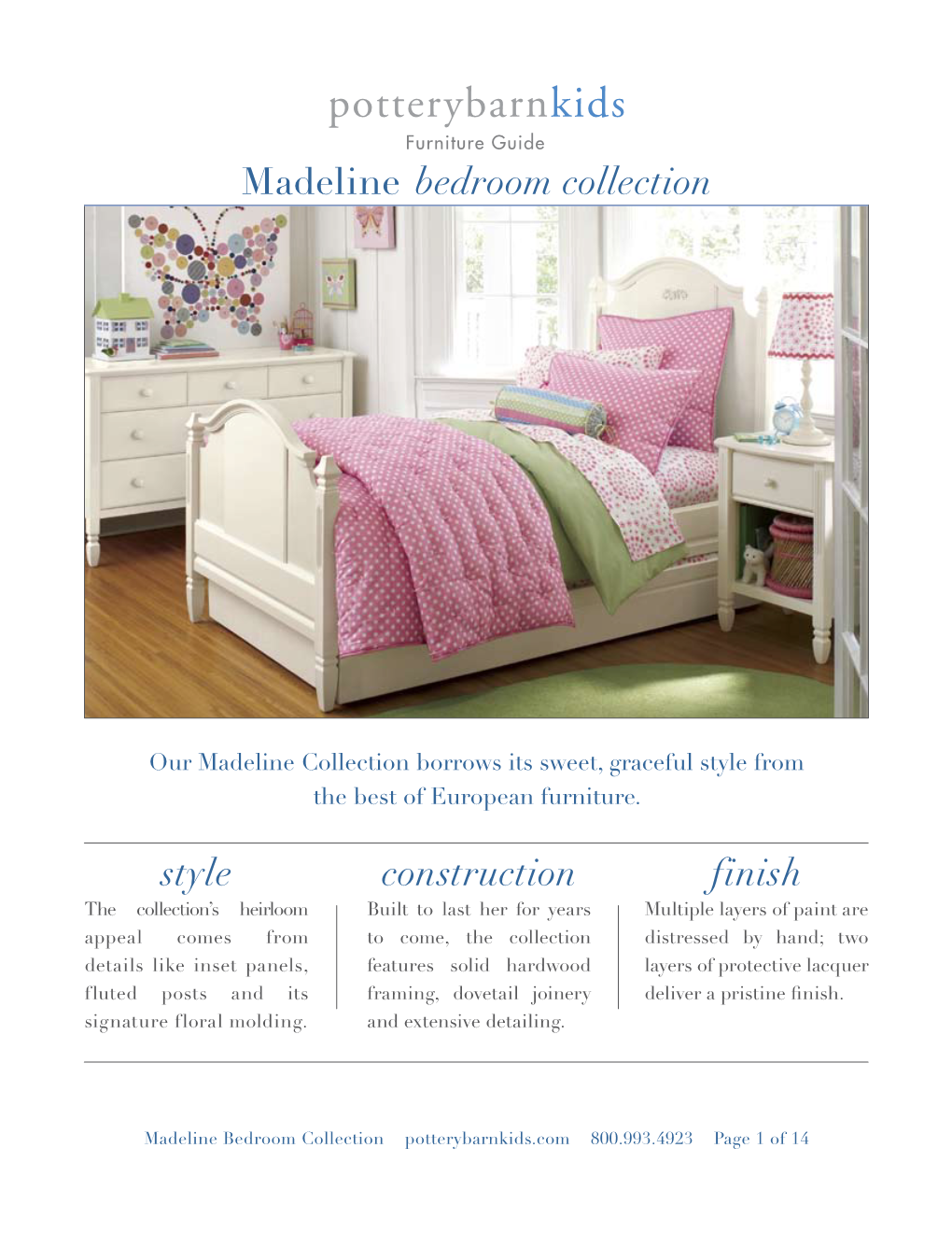 Potterybarnkids Furniture Guide Madeline Bedroom Collection