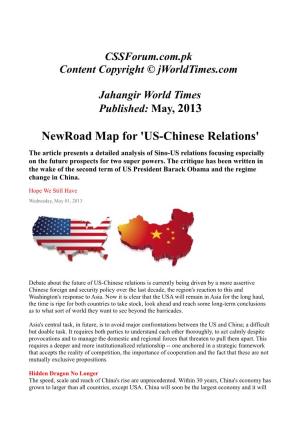 Newroad Map for 'US-Chinese Relations'