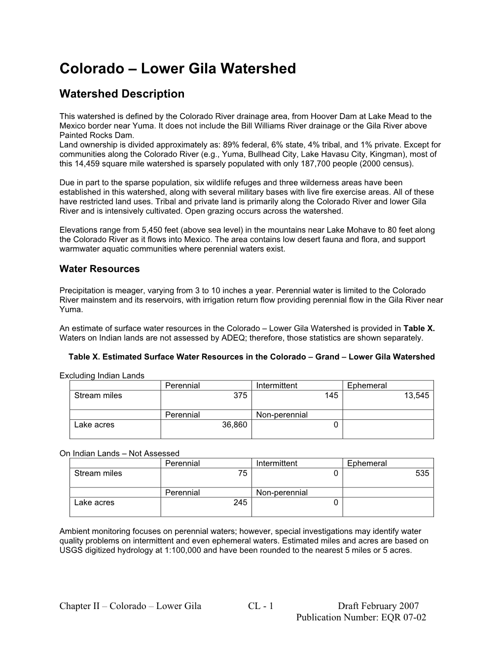 Colorado Lower Gila Assessments