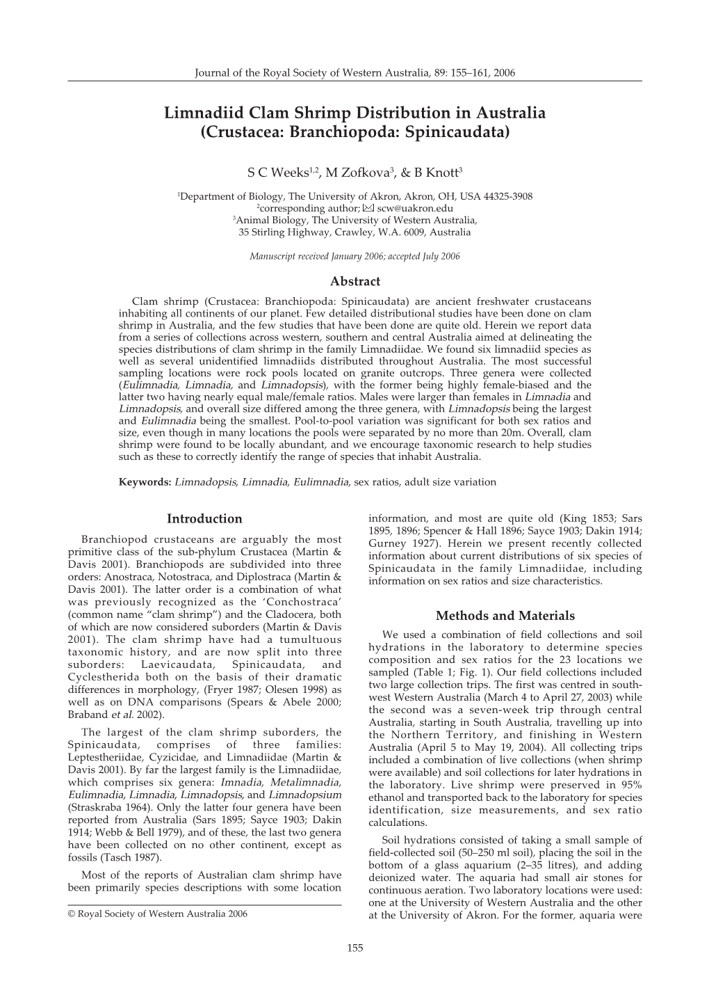 Limnadiid Clam Shrimp Distribution in Australia (Crustacea: Branchiopoda: Spinicaudata)