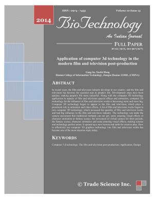 Application of Computer 3D Technology in the Modern Film and Television Post-Production