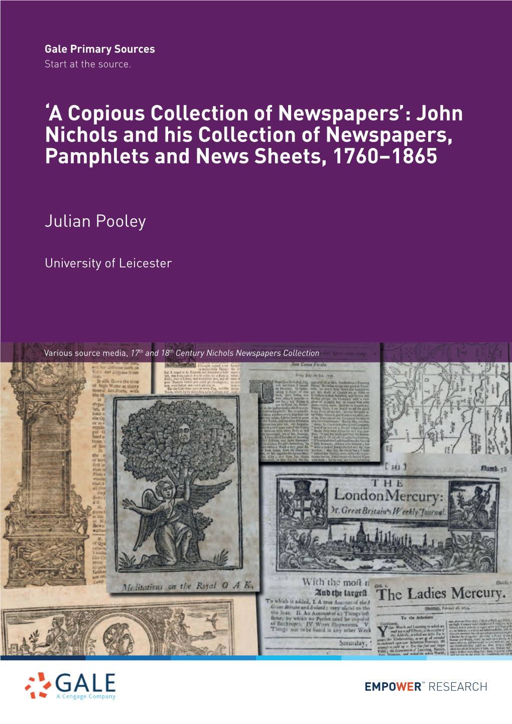 John Nichols and His Collection of Newspapers, Pamphlets and News Sheets, 1760–1865