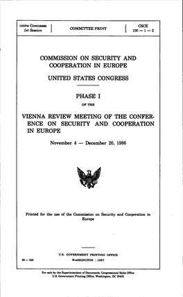 Vienna Review Meeting of the Confer- Ence on Security and Cooperation in Europe