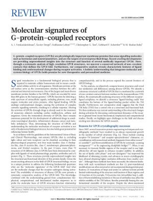 Molecular Signatures of G-Protein-Coupled Receptors A