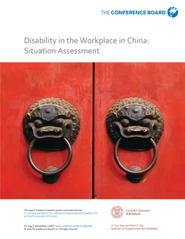 Disability in the Workplace in China: Situation Assessment