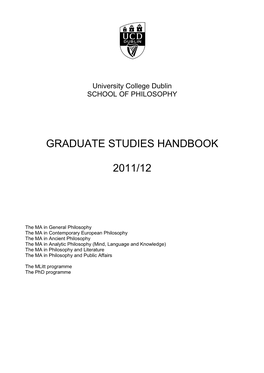 Graduate Studies Handbook 2011/12