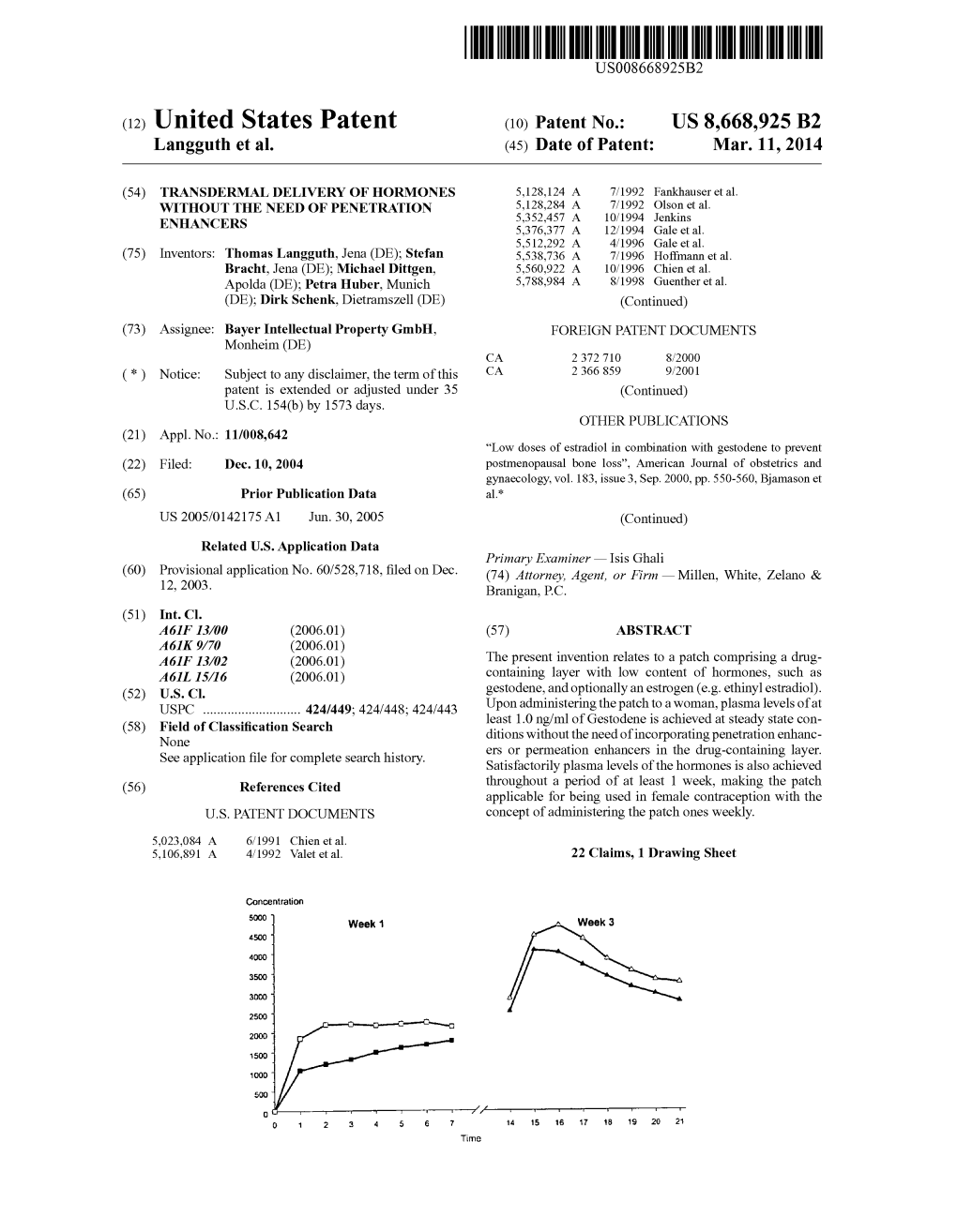 (12) United States Patent (10) Patent No.: US 8,668,925 B2 Langguth Et Al