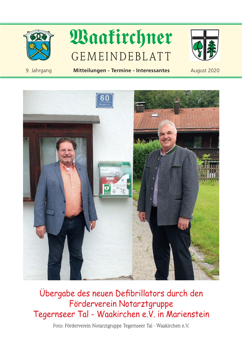 Übergabe Des Neuen Defibrillators Durch Den Förderverein Notarztgruppe Tegernseer Tal - Waakirchen E.V