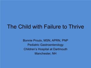 The Child with Failure to Thrive