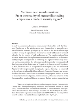 From the Security of Mercantilist Trading Empires to a Modern Security Regime*