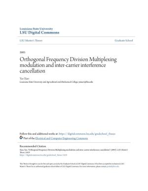 Orthogonal Frequency Division Multiplexing Modulation and Inter