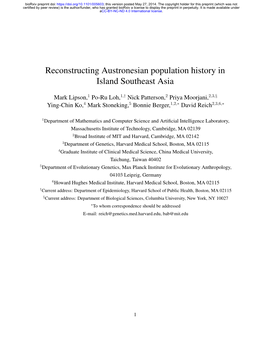 Reconstructing Austronesian Population History in Island Southeast Asia