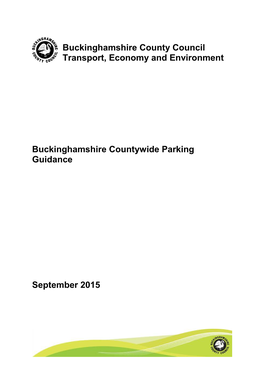 Buckinghamshire Countywide Parking Guidance